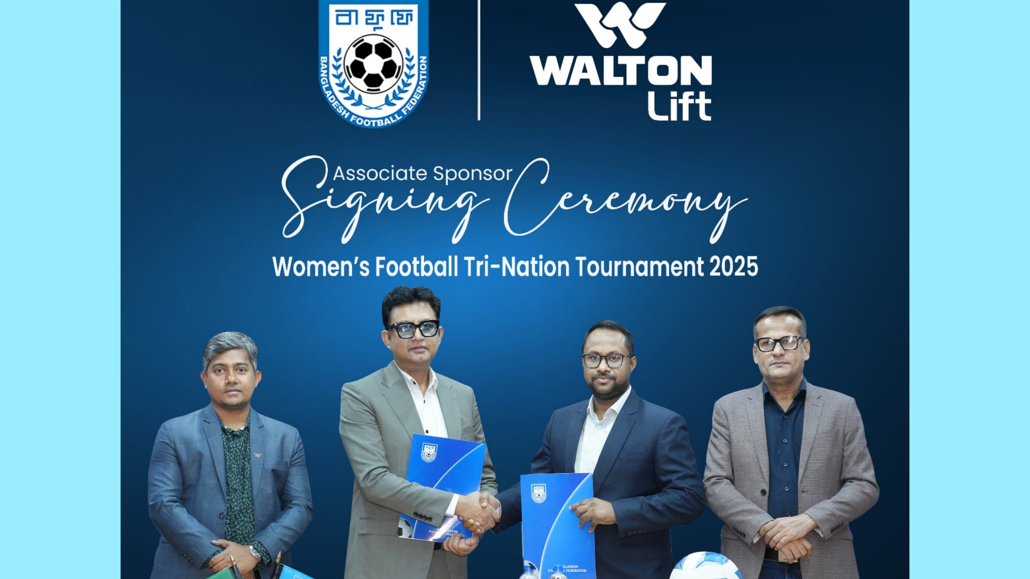 তিন জাতি নারী ফুটবল টুর্নামেন্টের পৃষ্ঠপোষক ওয়ালটন লিফট