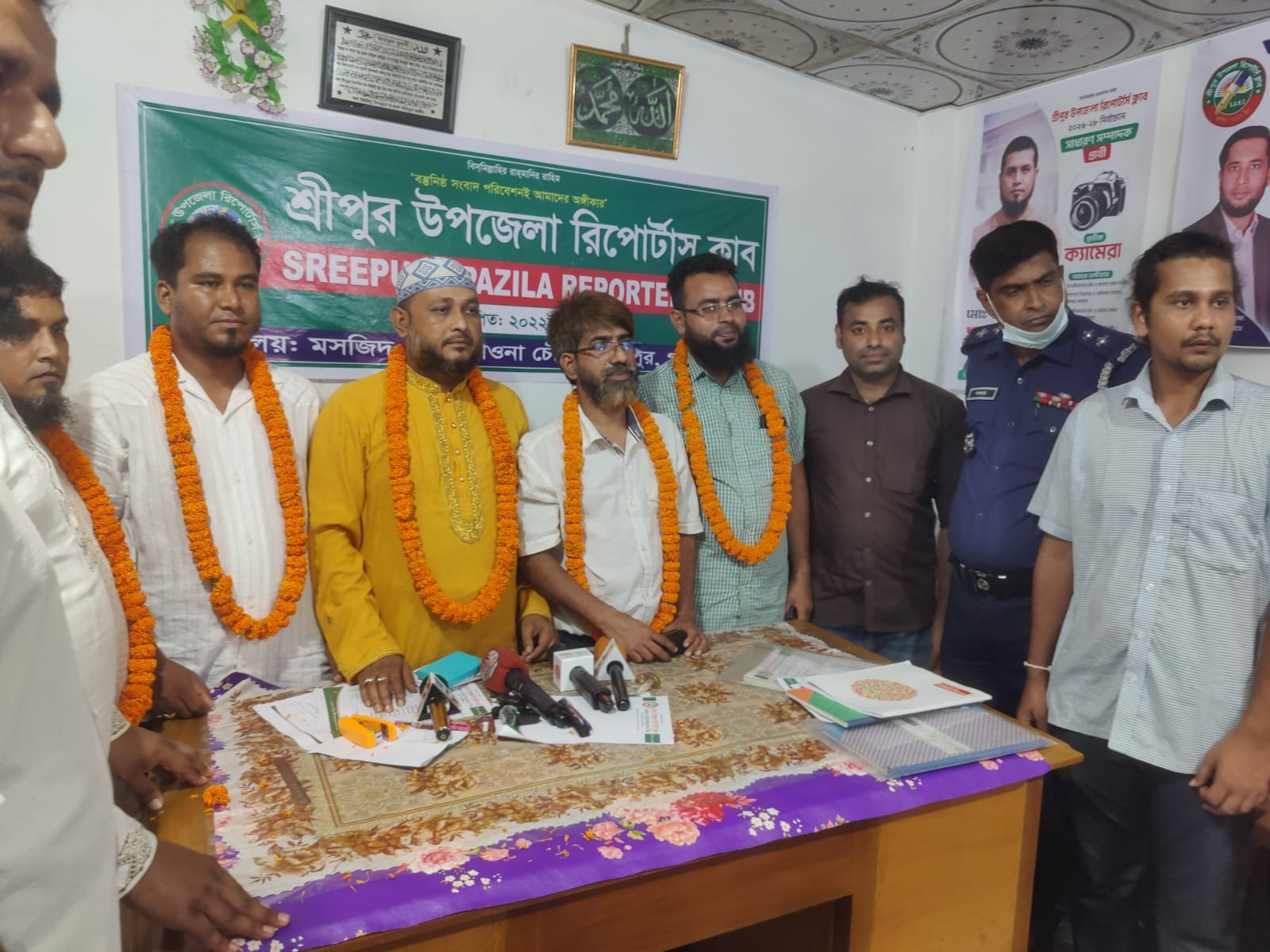 শ্রীপুর উপজেলা রিপোর্টার্স ক্লাবের  সভাপতি সোলায়মান, সম্পাদক কাশেম